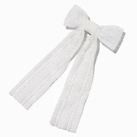 White Lace Hair Bow Clip