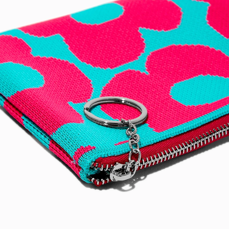 Pink & Blue Groovy Flower Catchall Clutch