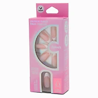 French Tip Glazed Long Almond Vegan Faux Nail Set - 24 Pack