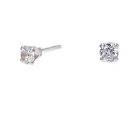C LUXE by Claire's Sterling Silver Cubic Zirconia 3mm Round Stud Earrings