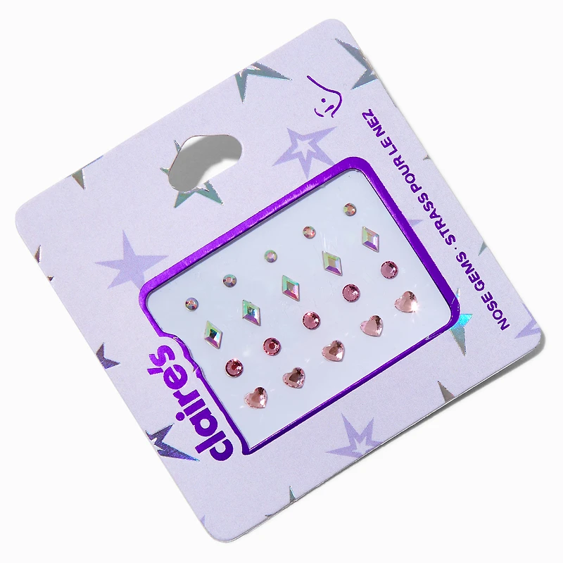 Mixed Stick On Nose Gems - 20 Pack