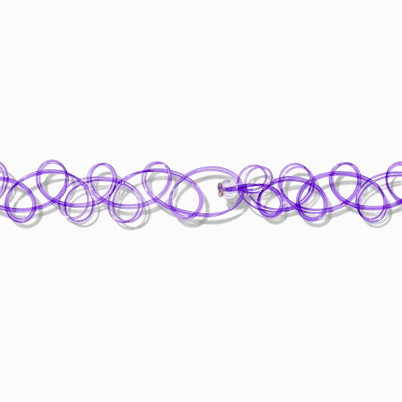 Purple Charm Tattoo Choker Necklace