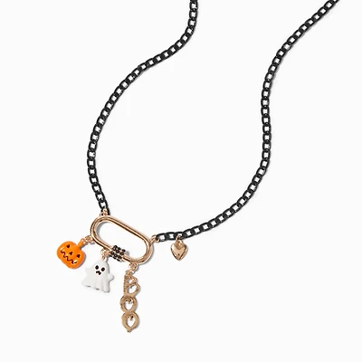 Halloween Icons Gold Bar Charm Necklace