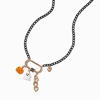 Halloween Icons Gold Bar Charm Necklace
