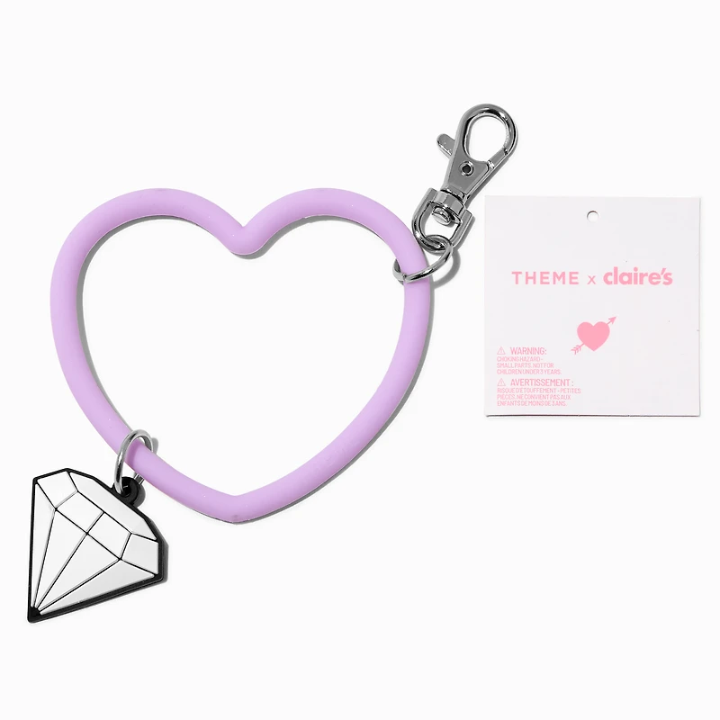 T H E M E x Claire's Purple Heart & Diamond Keychain Clip