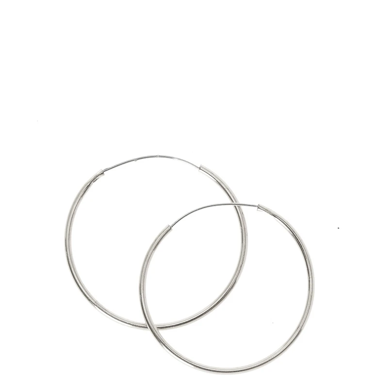 Silver-tone 30mm Thin Hoop Earrings