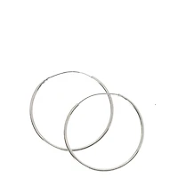 Silver-tone 30mm Thin Hoop Earrings