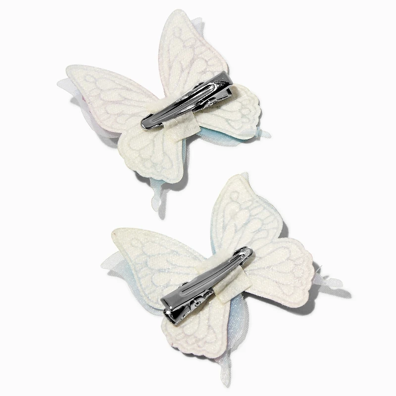 Claire's Club Blue Glitter Butterfly Hair Clips - 2 Pack