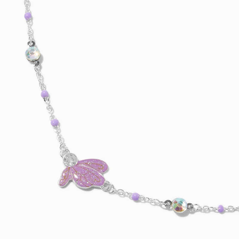 Claire's Club Purple Butterfly Pendant Necklace