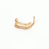 Gold-tone Dainty Crystal 20G Nose Ring