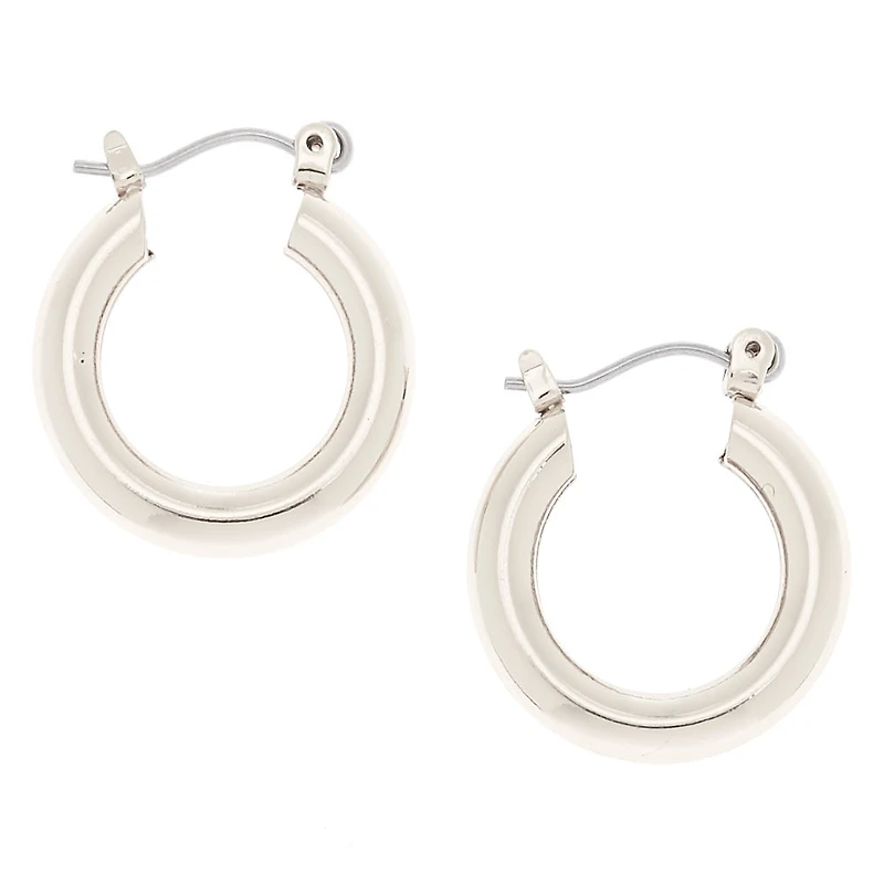 Silver-tone 20mm Tube Hoop Earrings