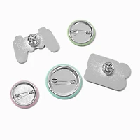 Gamer Round Button & Pin Set - 5 Pack
