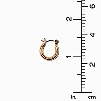Gold-tone Tube 10mm Hoop Earrings