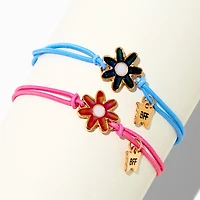 Best Friends Mood Flower Adjustable Bracelets - 2 Pack