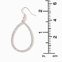 Rose Gold 2.5" Crystal Teardrop Drop Earrings