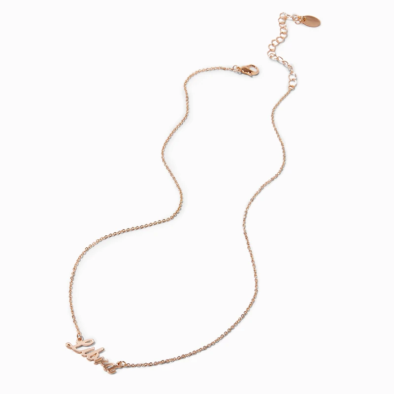 Gold-tone Script Zodiac Pendant Necklace - Libra