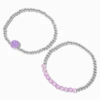 Purple Happy Face Stretch Bracelets - 2 Pack