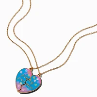 Best Friends Split Heart Pinky Promise Pendant Necklaces - 2 Pack