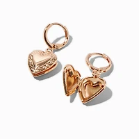 Gold-tone Luxe Locket Charms Earring Stackables Set - 6 Pack
