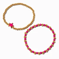 Hot Pink Star Stretch Bracelets - 2 Pack