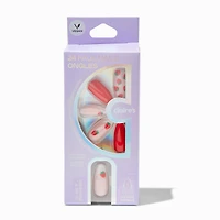 French Strawberry Stiletto Vegan Faux Nail Set - 24 Pack