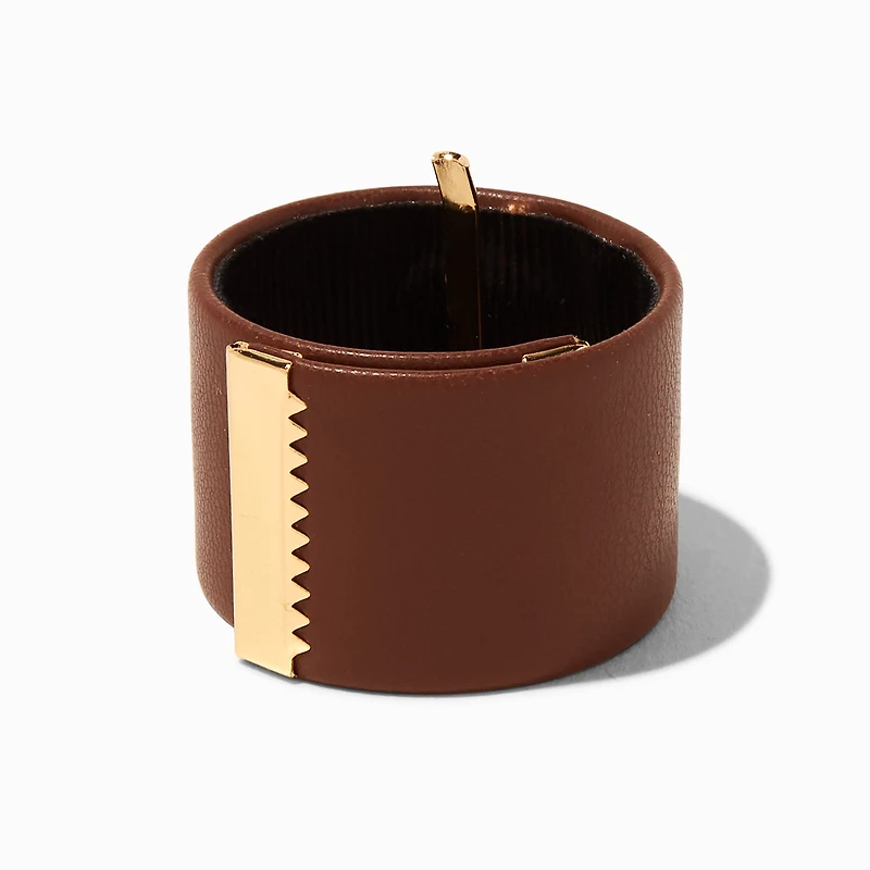 Brown Snap-On Ponytail Holder Hair Tie