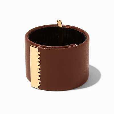 Brown Snap-On Ponytail Holder Hair Tie