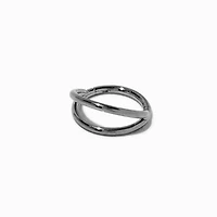 18G Silver-tone Titanium Double Row Nose Ring