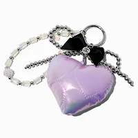 Purple Puffy Heart Bag Charm