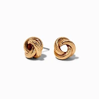 Gold-tone Rope Knot Stud Earrings