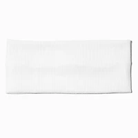 White Flat Ribbed Headwrap
