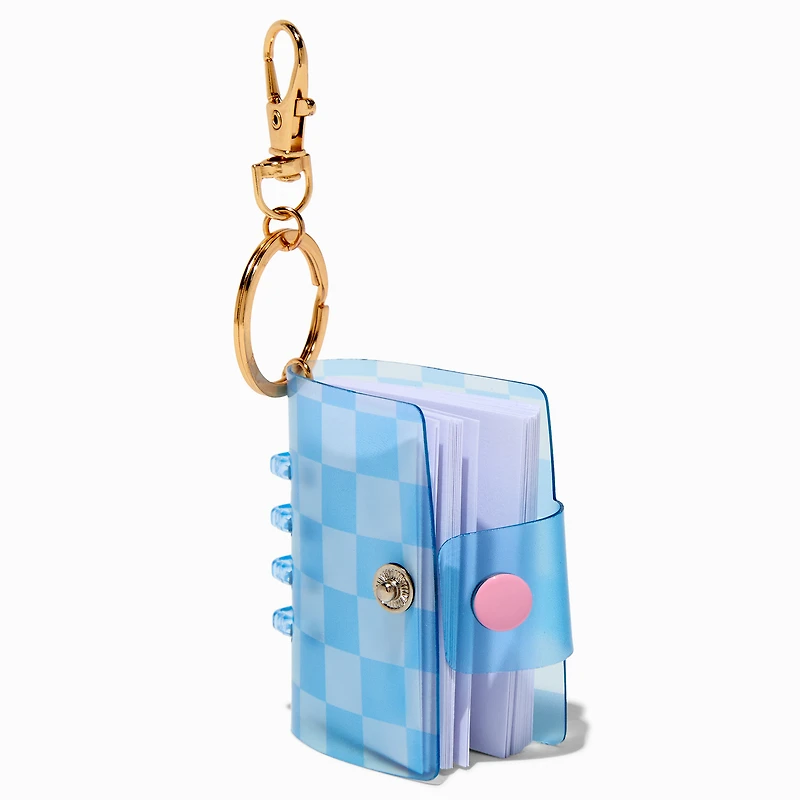 Blue Checkered Mini Diary Keychain