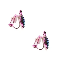 Holographic Scale Turtle Clip-On Stud Earrings