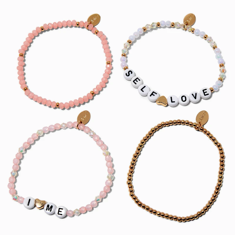 Mental Health Awareness Beaded Stretch Bracelets - 4 Pack 