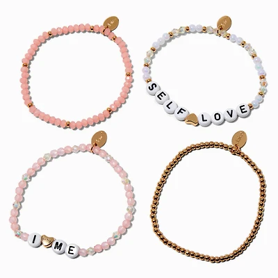 Mental Health Awareness Beaded Stretch Bracelets - 4 Pack 
