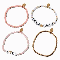 Mental Health Awareness Beaded Stretch Bracelets - 4 Pack 