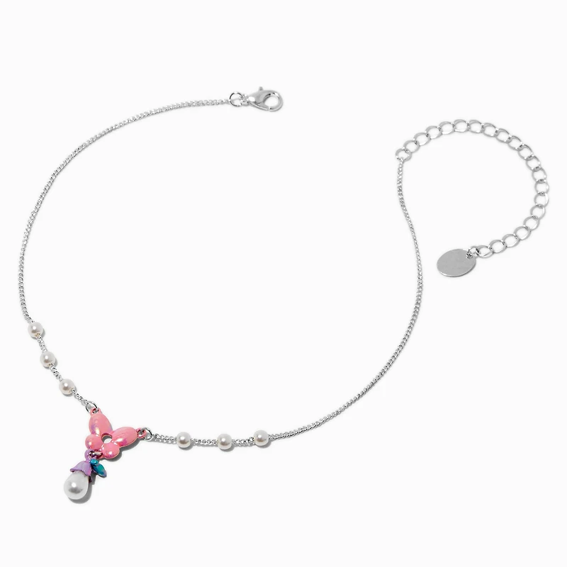 Claire's Club Butterfly Pearl Pendant Necklace