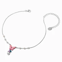 Claire's Club Butterfly Pearl Pendant Necklace