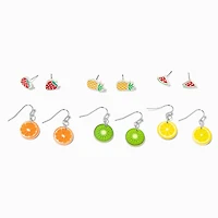 Bright Fruit Earrings Set - 6 Pack