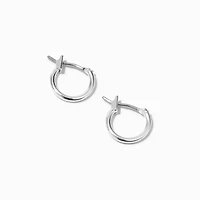 Silver-tone 10mm Hoop Earrings