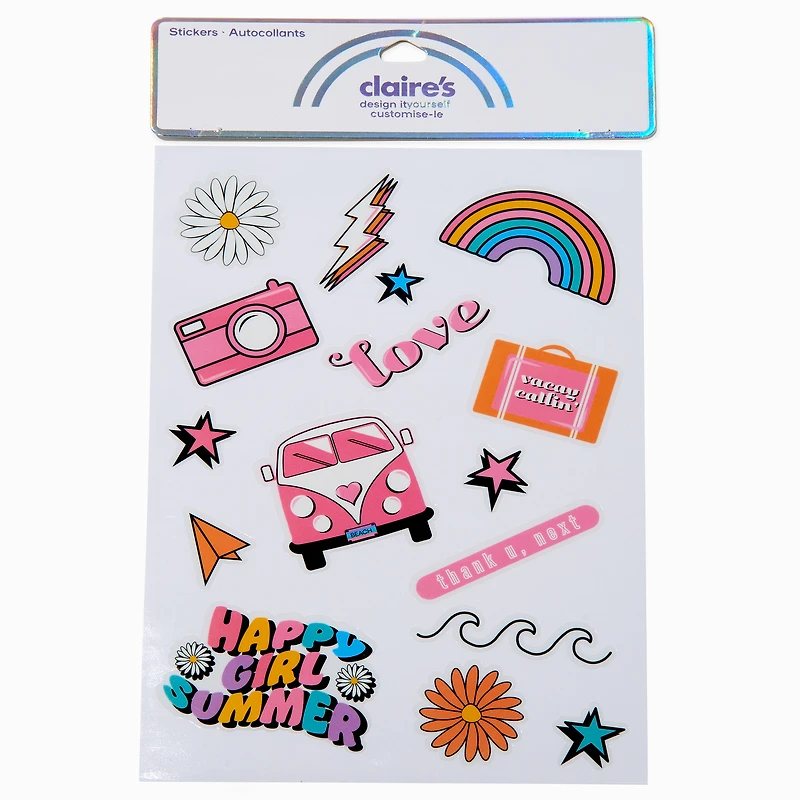 DIY 'Happy Girl Summer' Stickers