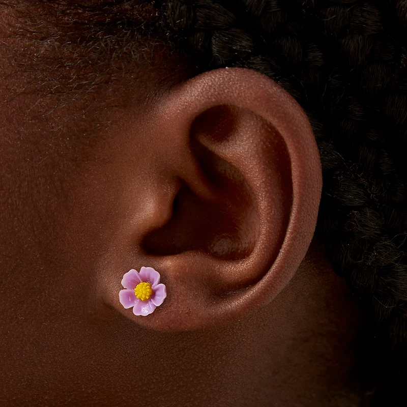 Carved Flower Earrings