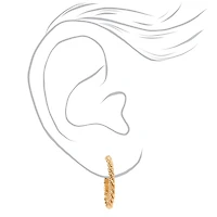 Gold-tone 20mm Laser Cut Twisted Hoop Earrings