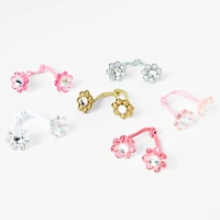 Claire's Club Multicolored Flower Hair Ties - 6 Pack