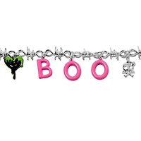 "Boo" Halloween Charm Barbed Wire Bracelet