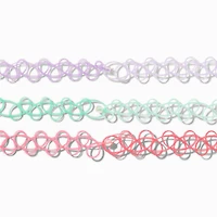 Pastel Ombré Tattoo Choker Necklaces - 3 Pack