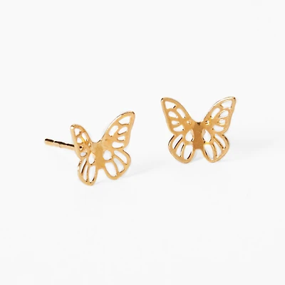 C LUXE by Claire's 18kt Gold Plated Butterfly Stud Earrings