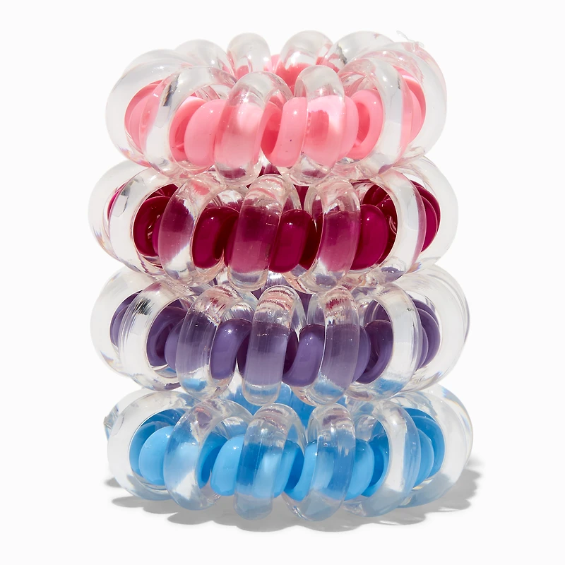 Two-Tone Spiral Hair Ties - 4 Pack