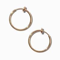 Gold-tone 20mm Clip-On Hoop Earrings
