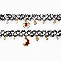 Best Friends Celestial UV Color-Changing Tattoo Choker Necklaces - 2 Pack